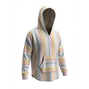 Buc-ees Baja Pullover Pastel Stripes Kangaroo Pocket Women’s Large Hoodie Top